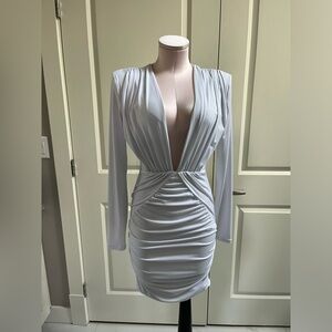 NOOKIE Elegant White Long Sleeve Dress NWT size M